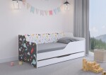 DumDekorace Dětská postel s dinosaury 160x80 cm