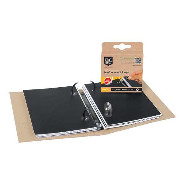 Djois zpevňovací kroužky děrovaných dokumentů, ⌀ 13 mm, transparentní, 500 ks