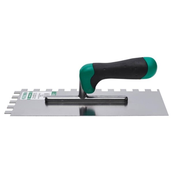 Hladítko nerezové 280 x 130 mm, dvoukomponentní rukojeť, 12 x 12 zubů, STALCO