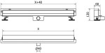 MEXEN - Flat Wall odtokový žlab 2v1 stěna 60 cm černá 1730060