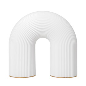 Ferm Living Venkovní přenosná LED lampa Vuelta – 4 stupně stmívání, bílá barva, sklo, kov