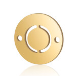 Mezidíl z titanové oceli - placička s písmenem A - Z - zlaté - 12 x 12 x 0,8 mm - 1 ks Písmena: V