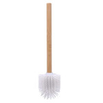 Erga Bambo, náhradní WC kartáč se silikonovou hlavou a bambusovou rukojetí, 34 cm, bílý / bambus, ERG-YKA-V.WCZ-BAMBO-WHT-SILKA