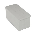 Taburet s úložným prostorem, krémová manšestrová látka