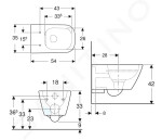 GEBERIT - Smyle Square Závěsné WC, Rimfree, bílá 500.208.01.1