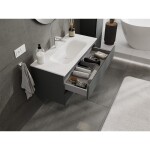 MEXEN/S - Orio koupelnová skříňka 100 cm s umyvadlem Vela, 2 zásuvky, grafit mat/bílá mat 91A10-10047-2-BFF66-W23M01