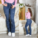 Sexy džíny Musthave Bootcut "Hearts" denimblue 38