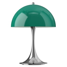 Louis Poulsen Přenosná lampa Panthella 250 V3 Opal Green / Chrome, zelená barva