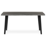 Stůl jídelní, 160x90x75 cm, MDF deska, dekor šedý dub, kov, černý lak