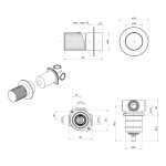 SAPHO - ULTRATAP podomítková sprchová baterie, 1 výstup, černá mat/zlato mat UT041TBG