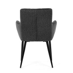 Židle jídelní, tmavě šedá látka, černý kov