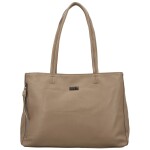Módní dámská koženková kabelka na rameno Coveri Temari, taupe