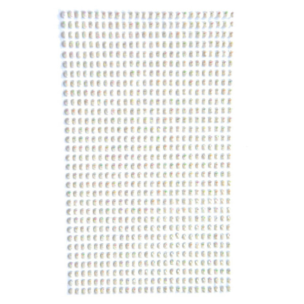 DpCraft Nalepovací kamínky 3 mm pastelové s duhovými odlesky 806 ks