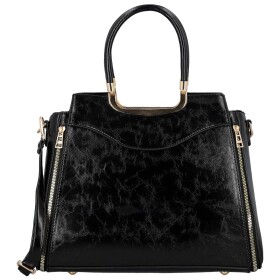 Luxusní dámská koženková kabelka do ruky Wieke, černá