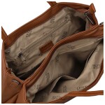 Módní dámská koženková kabelka na rameno Coveri Temari, hnědá