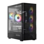 MODECOM Volcano AQ300 ARGB černá / Skříň / ATX / tvrzené sklo / ARGB podsvícení / 1x USB-C 3.2 / 2x USB 3.0 (MC-A-AQ300-4FA-B)