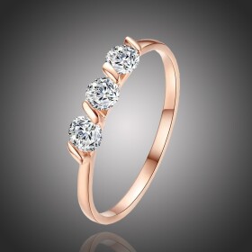 Pozlacený prsten se zirkony Sebastiani Gold, Zlatá