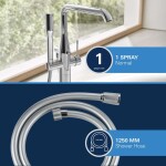 GROHE - Essence Vanová baterie do podlahy, kartáčovaný Cool Sunrise 23491GN1