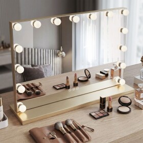 REA - Zrcadlo LED HOLLYWOOD L.Gold 80x60 HOM-12015