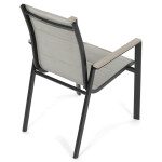 Židle zahradní béžový textilen, hliník, černá barva