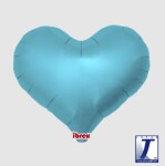 Balónek srdce světle modré metalické 63 cm Balónek srdce světle modré metalické 63 cm