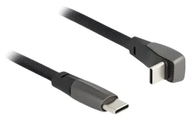 Delock USB-C (M) - USB-C (M) zahnutý černá / USB kabel / USB 2.0 / 1 m / Power Delivery 60 W (80751)