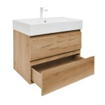 Koupelnová skříňka 2 zásuvková s umyvadlem SAT B-Way 79x50x45 cm dub mat BWAY280OAKU2BBI BWAY280OAKU2BBI