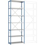 Manuflex RP1344.5021 základní modul regálu oddělení , (š x v x h) 1470 x 2500 x 800 mm, ocel, dřevěná podlaha, vodní mod