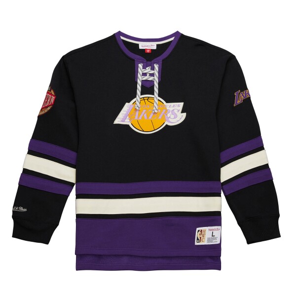 Mitchell & Ness Pánská mikina Los Angeles Lakers NBA Heritage Lace-Up Jersey Crew Velikost: S