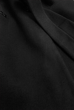 Klasický černý dámský kabát s přídavkem vlny (2715) odcienie czerni L (40)