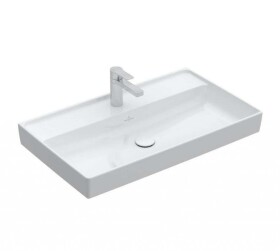 VILLEROY & BOCH - Collaro Umyvadlo nábytkové 80x47 cm, bez přepadu, otvor pro baterii, CeramicPlus, Stone White 4A3381RW