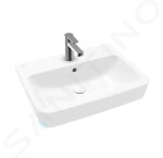 VILLEROY & BOCH - O.novo Umyvadlo na desku, 600x460 mm, s přepadem, otvor pro baterii, CeramicPlus, alpská bílá 4A416GR1