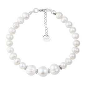 Luxusní perlový náramek Debora - barokní perly, Stříbrná 16 cm + 3 cm (prodloužení) Bílá