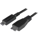 StarTech kabel USB-C na MicroUSB černá / 10Gbps / Thunderbolt 3 / 0.5m (USB31CUB50CM)