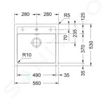 FRANKE - Sirius Tectonitový dřez SID 610, 560x530 mm, bílá 114.0284.165