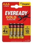 Alkalické mikrotužkové baterie AAA 4ks - Eveready Gold