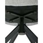 Židle jídelní, šedá látka, 360° vratný mechanismus, černý kov