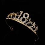 Dortisimo Nejedlá dekorace kovová Koruna zlatá s číslem 18