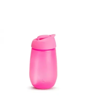Munchkin - Hrneček s brčkem Simple Clean 296ml - růžová / od 12 měsíců (5019090900195)