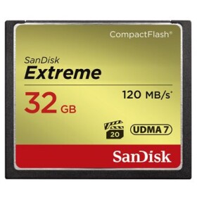 SanDisk Extreme CF 567x 32GB / čtení: až 120 MBs / zápis: až 85 MBs (SDCFXSB-032G-G46)