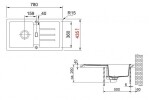 FRANKE - Strata Fragranitový dřez STG 614-78, 78x44 cm, bílá led 114.0369.389