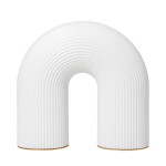 Ferm Living Venkovní přenosná LED lampa Vuelta – 4 stupně stmívání, bílá barva, sklo, kov