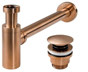 REA - Umyvadlový sifon s univerzální výpustí click-clack - COPPER MAT REA-A5699
