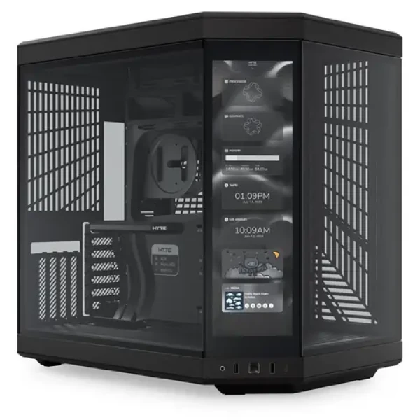 HYTE Y70 Touch černá / E-ATX / 1x USB-C 3.2 / 2x USB-A 3.2 / bez zdroje / displej / průhledná bočnice (CS-HYTE-Y70-B-L)