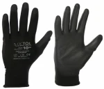 SIXTOL GLOVE PE-PU 10 černé / Rukavice pracovní z polyesteru polomáčené v polyuretanu / velikost 10 (SX5047)