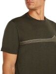 Pánské merino triko s krátkým rukávem ICEBREAKER Mens 150 Tech Lite SS Tee Range Stripes, Dark Loden velikost: XL