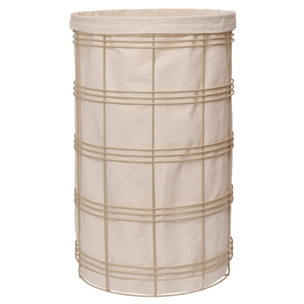 Ferm Living Koš na prádlo Fio Cashmere/Natural, krémová barva, kov
