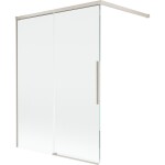 MEXEN/S - Rox vanová zástěna 2-křídlová posuvná 120 x 150, transparent, nikl kartáčovaný 8C9-120-003-97-00