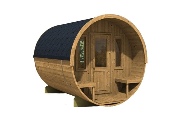 Sudová sauna 280 BOROVICE THERMO s terasou, smontovaná CFSEO280TW-SML