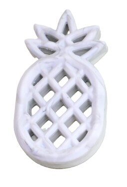 Silikonové kousátko - bílé žíhané - ananas - 84 x 44,5 x 10 mm - 1 ks